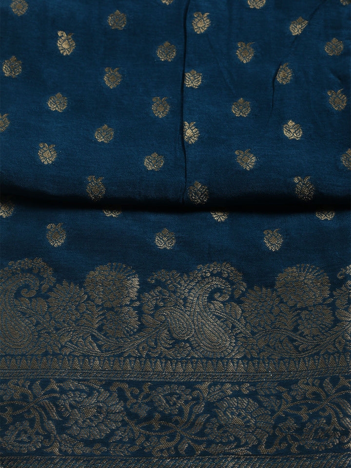 Woven Design Chanderi Unstitched Suit With Dupatta