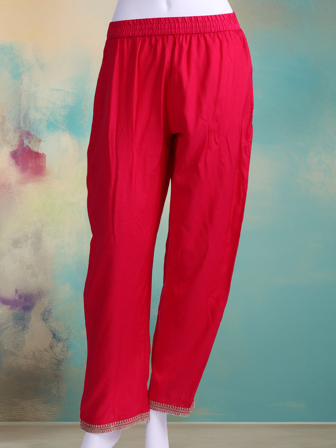 Embroidered Banarasi Kurta With Pant & Dupatta