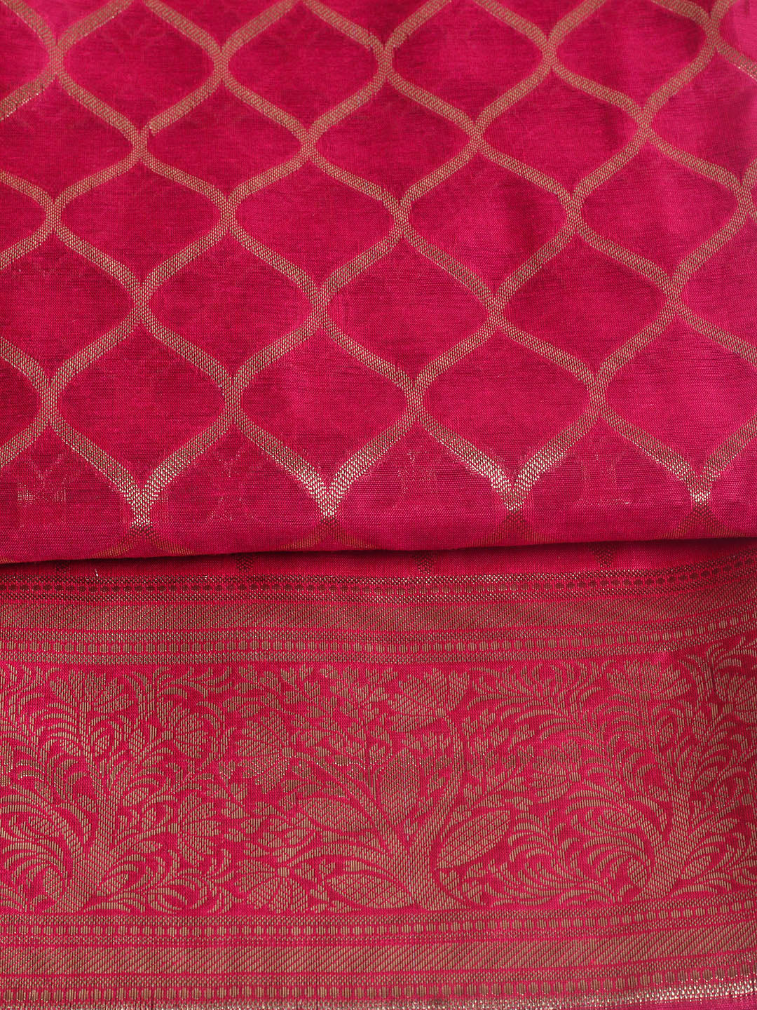 Woven Design Chanderi Unstitched Suit With Pant &amp; Dupatta