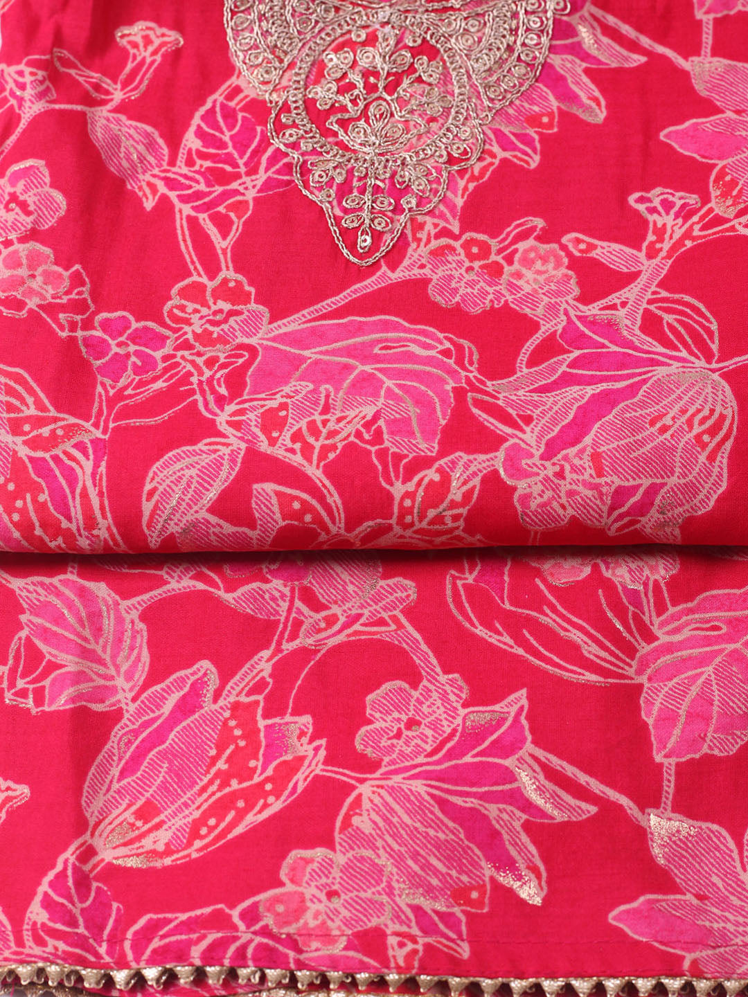 Embroidered Muslin Unstitched Suit With Dupatta