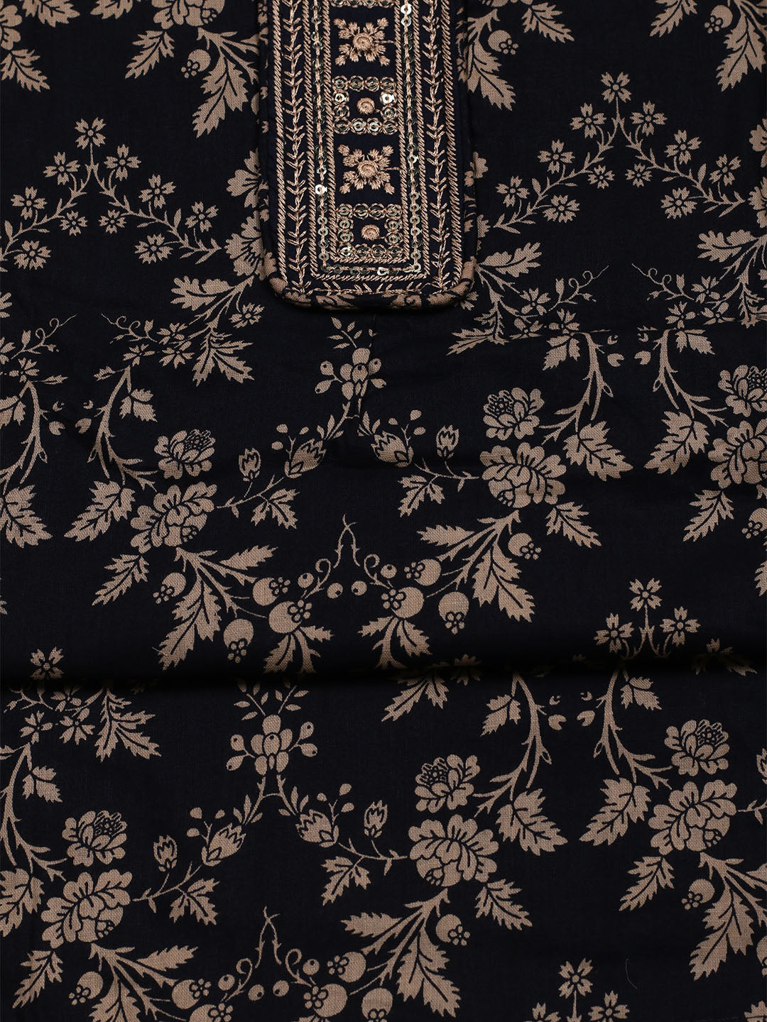 Printed Cotton Blend Unstitched Suit With Dupatta