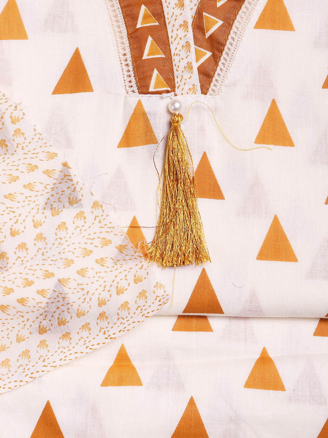 Printed Cotton Blend Unstitched Suit With Dupatta