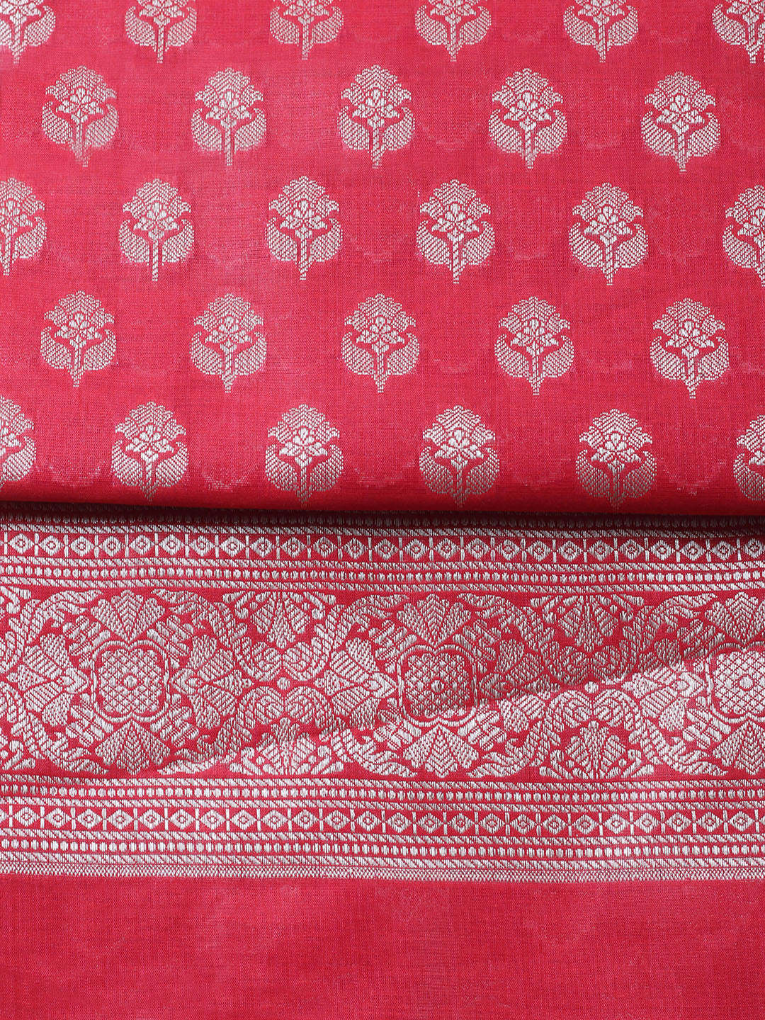 Banarasi Chanderi Unstitched Suit With Pant &amp; Dupatta