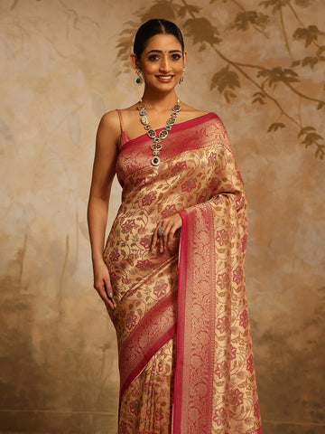 Zari Jaal Georgette Woven Saree