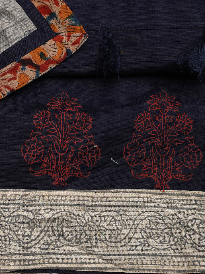 Neck Embroidered Cotton Blend Unstitched Suit With Dupatta
