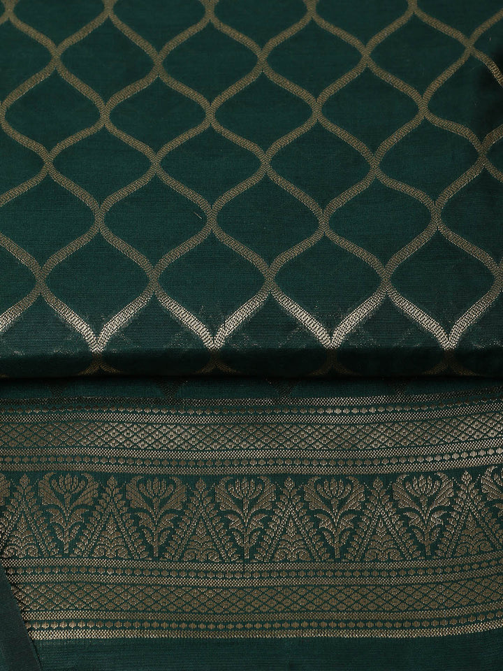 Woven Design Chanderi Unstitched Suit With Pant &amp; Dupatta