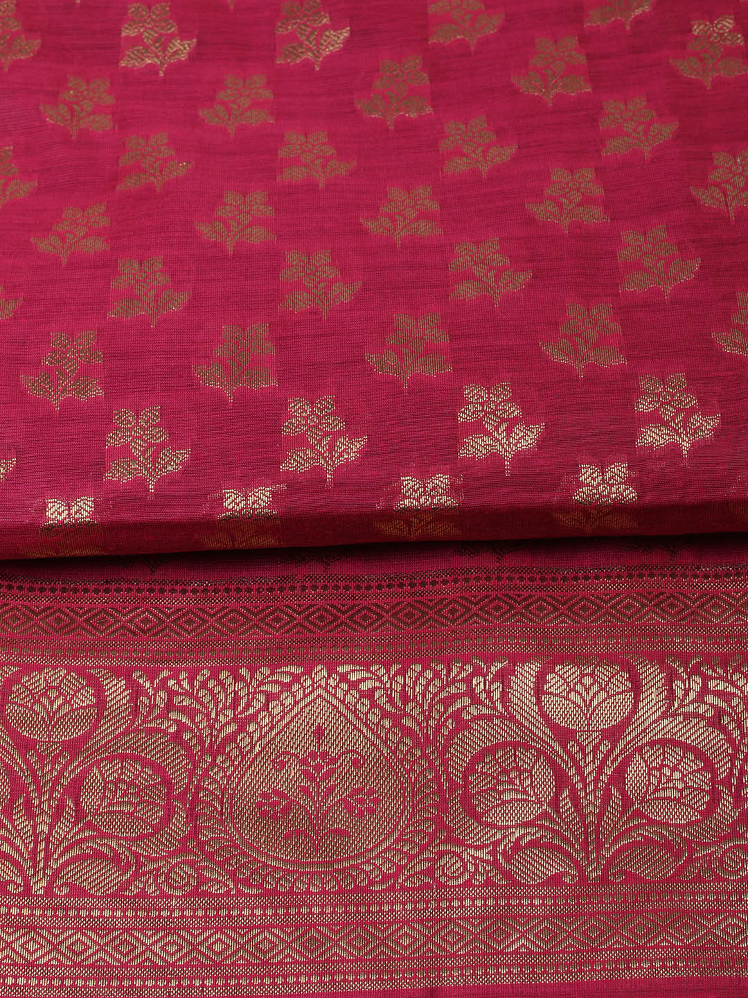 Woven Design Chanderi Unstitched Suit With Pant &amp; Dupatta