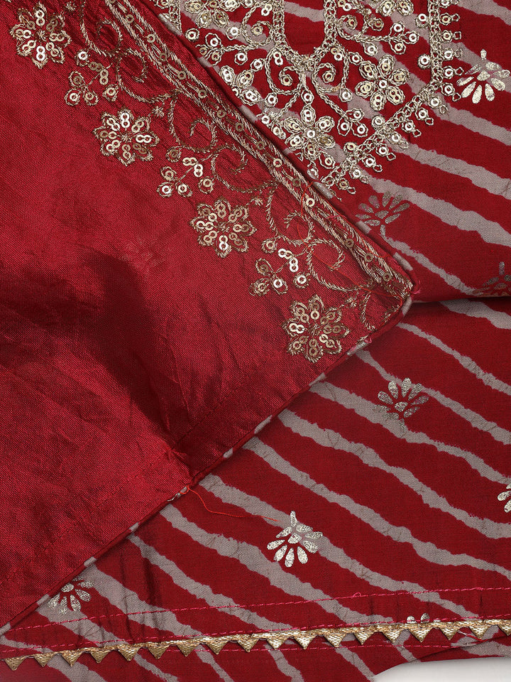 Neck Embroidered Cotton Blend Unstitched Suit With Dupatta