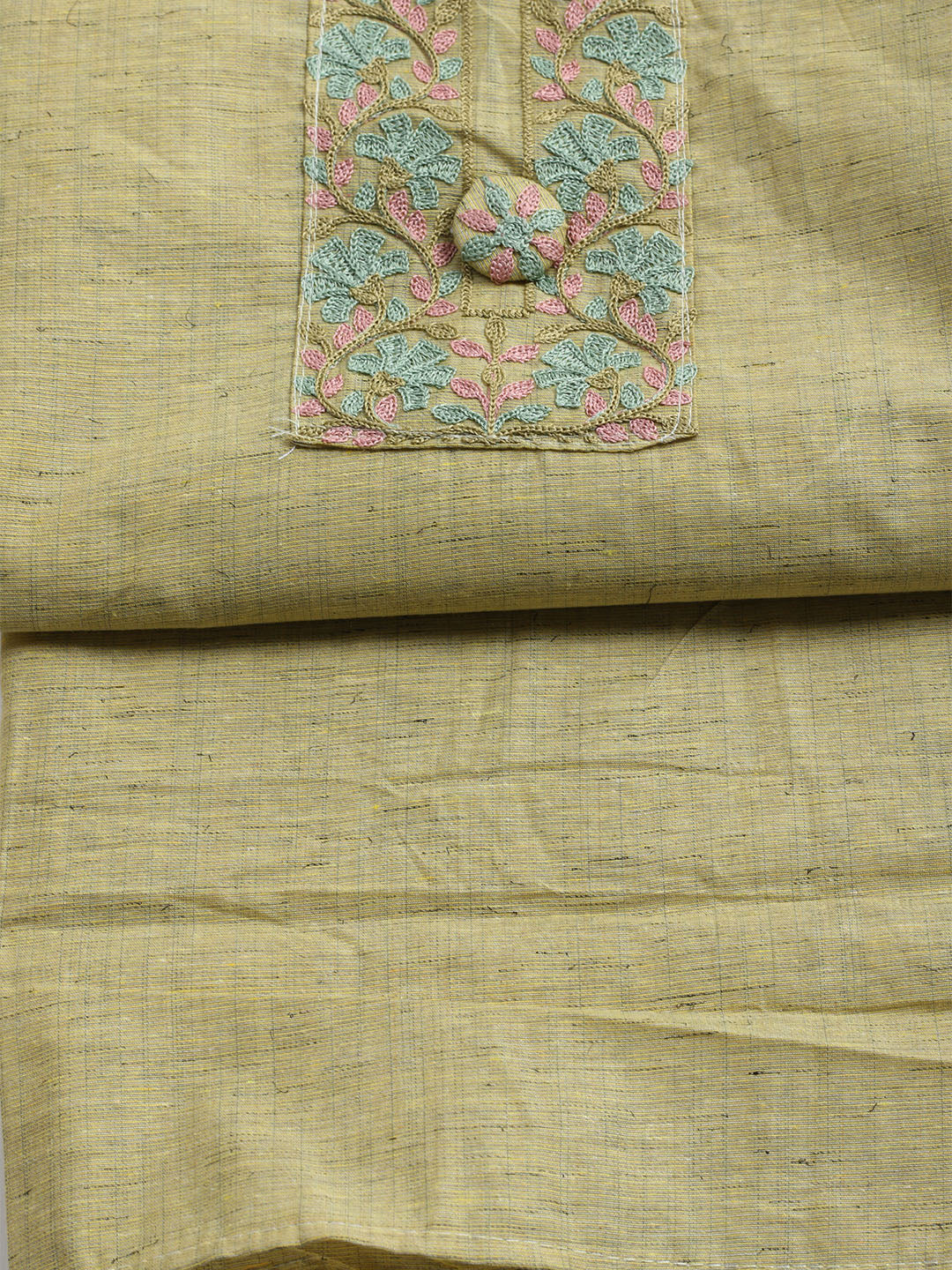 Embroidered Cotton Unstitched Suit With Dupatta