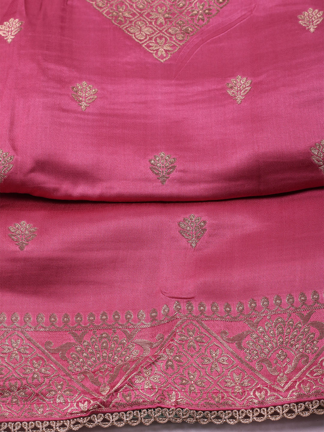 Woven Design Chanderi Unstitched Suit With Dupatta