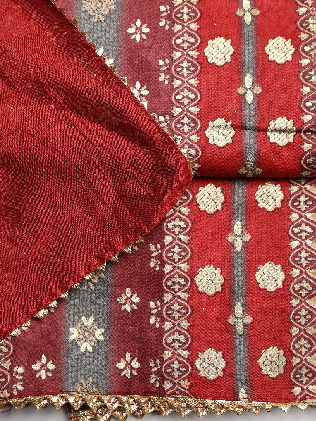 Neck Embroidered Cotton Blend Unstitched Suit With Dupatta