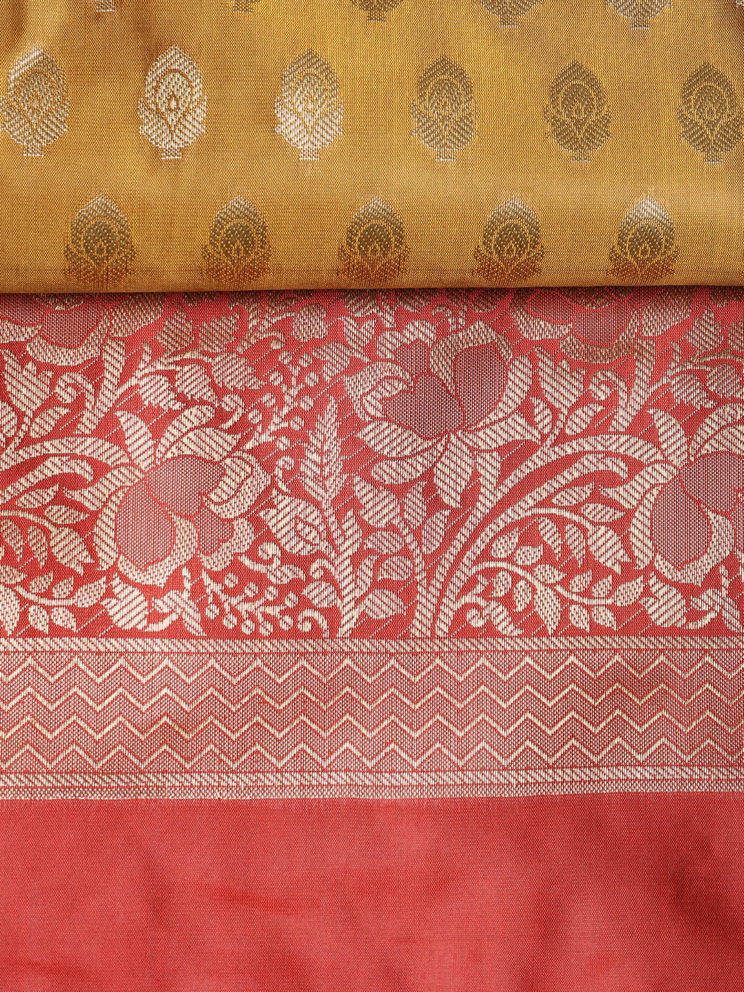 Woven Banarasi Chanderi Unstitched Suit With Dupatta