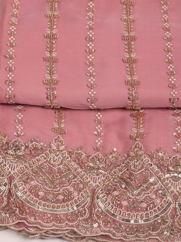 Embelished Organza Unstitched Suit With Dupatta