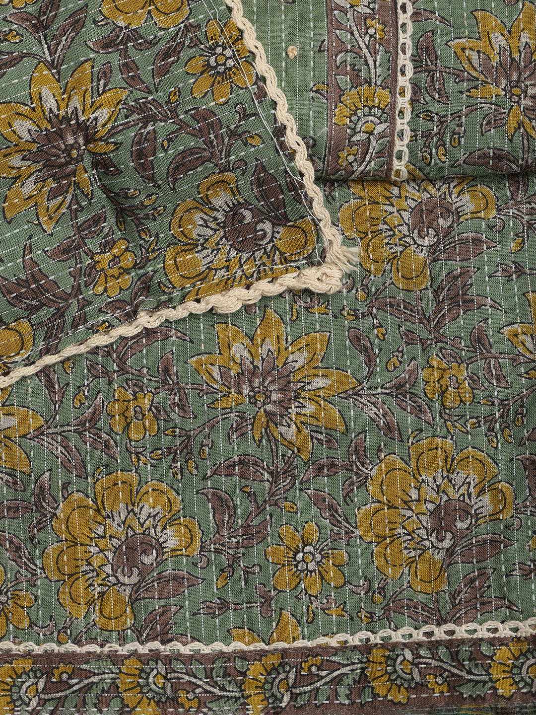 Printed Cotton Blend Unstitched Suit With Dupatta