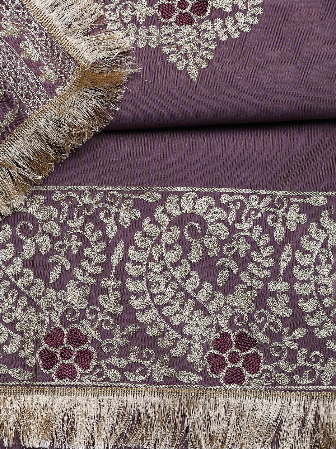 Embroidered Chanderi Unstitched Suit With Dupatta