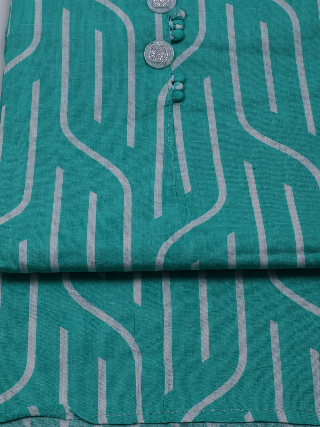 Printed Cotton Blend Unstitched Suit With Dupatta