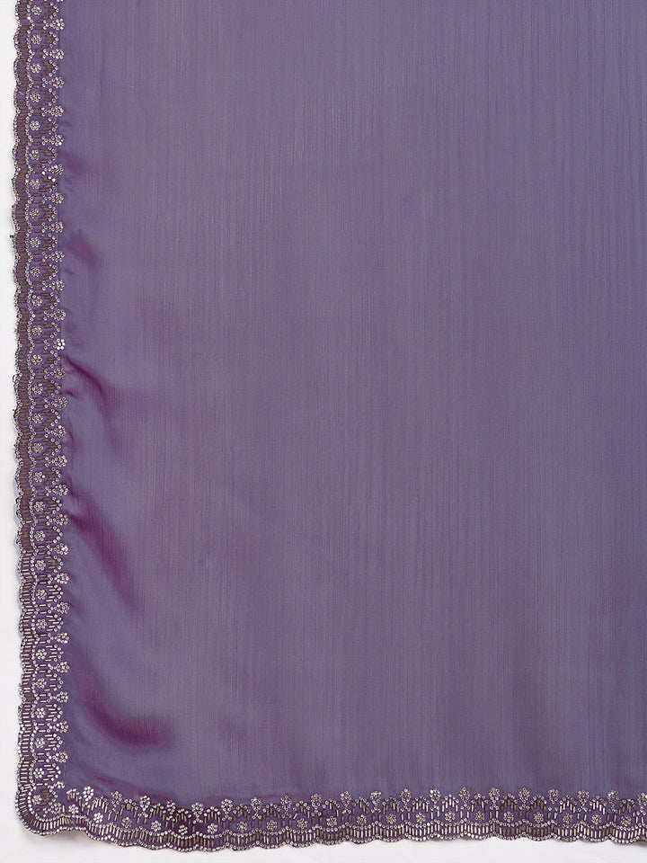 Sequins Embroidery Chiffon Saree