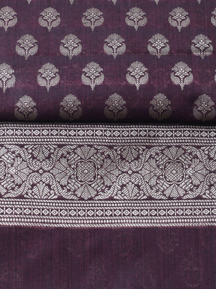 Banarasi Chanderi Unstitched Suit With Pant &amp; Dupatta