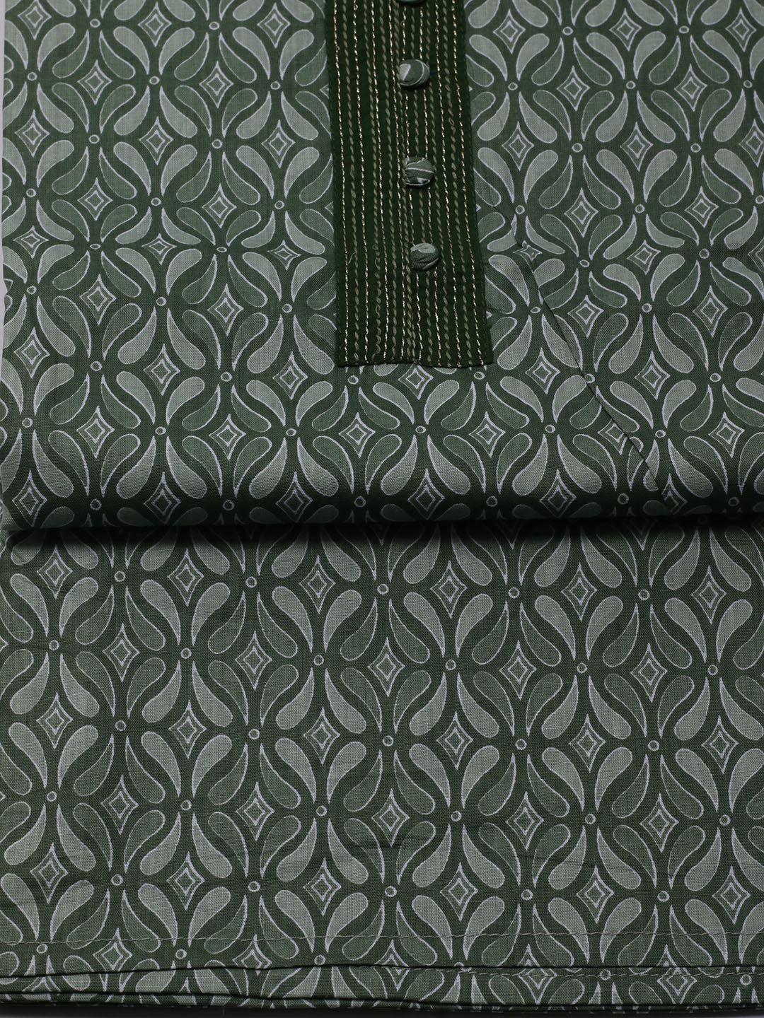 Printed Cotton Blend Unstitched Suit With Dupatta