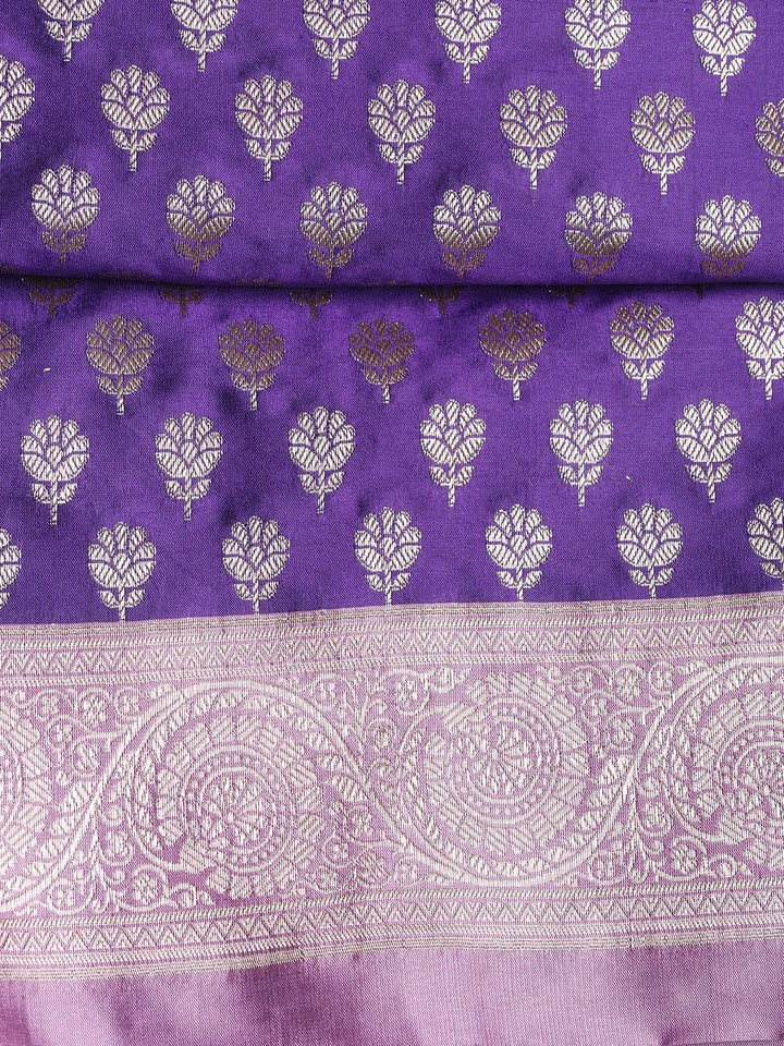 Woven Banarasi Chanderi Unstitched Suit With Dupatta