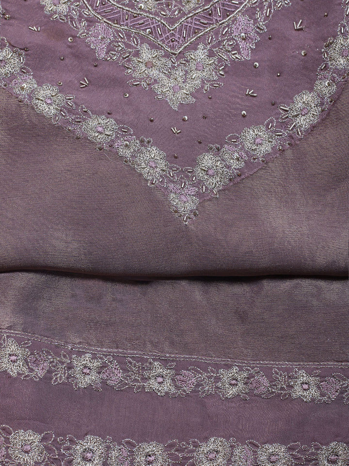 Embroidered Tissue Unstitched Suit With Dupatta