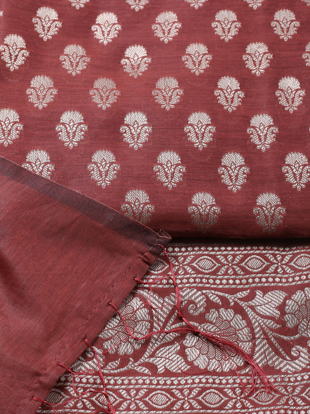 Banarasi Chanderi Unstitched Suit With Pant &amp; Dupatta