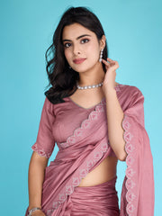 Stone Embroidery Tissue Saree