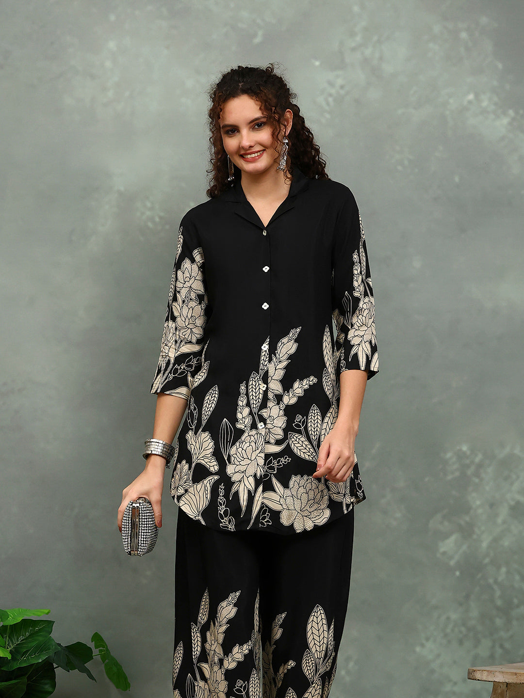 Printed Muslin Kurta With pants