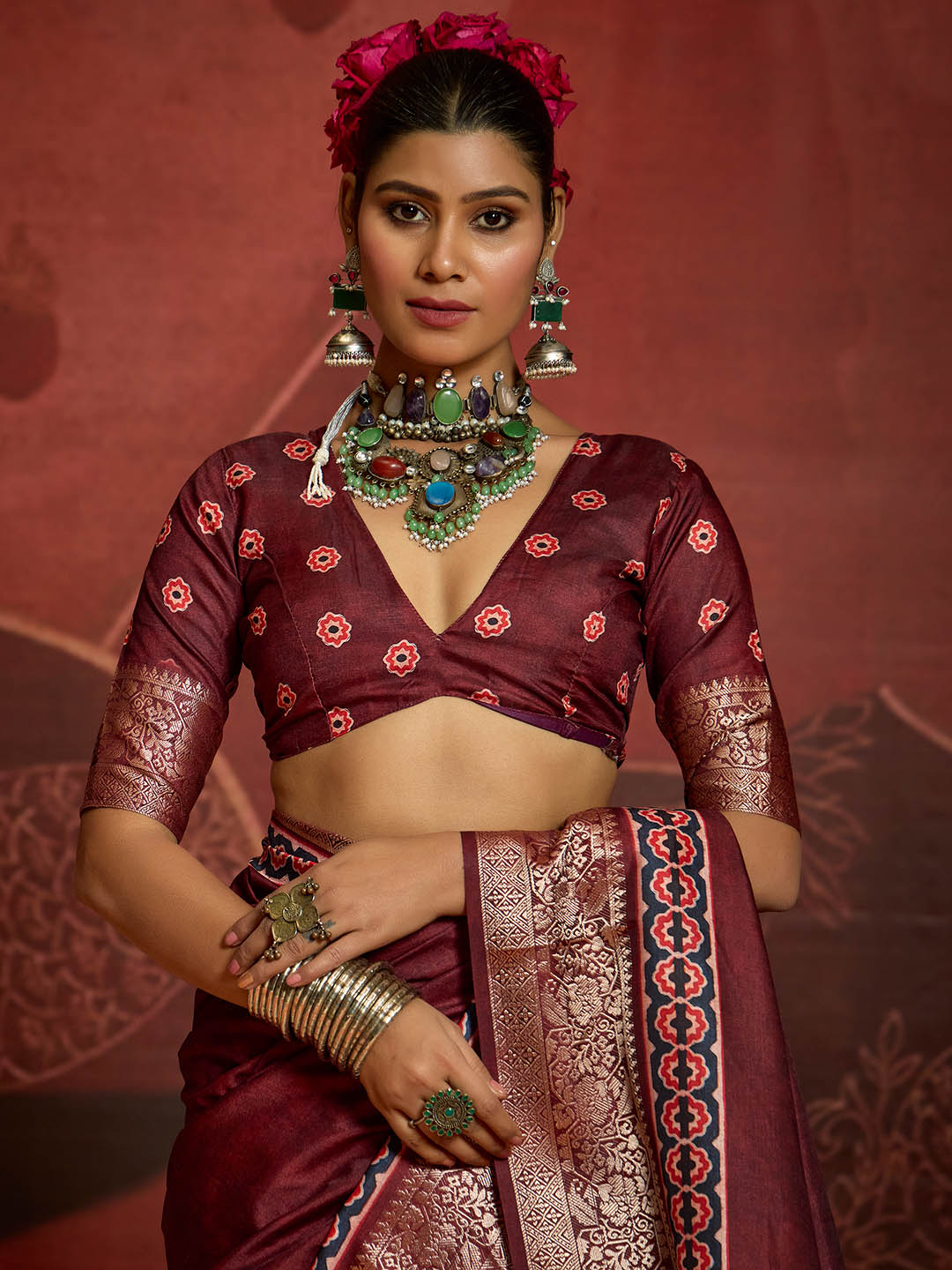 Zari Border Art Silk Saree
