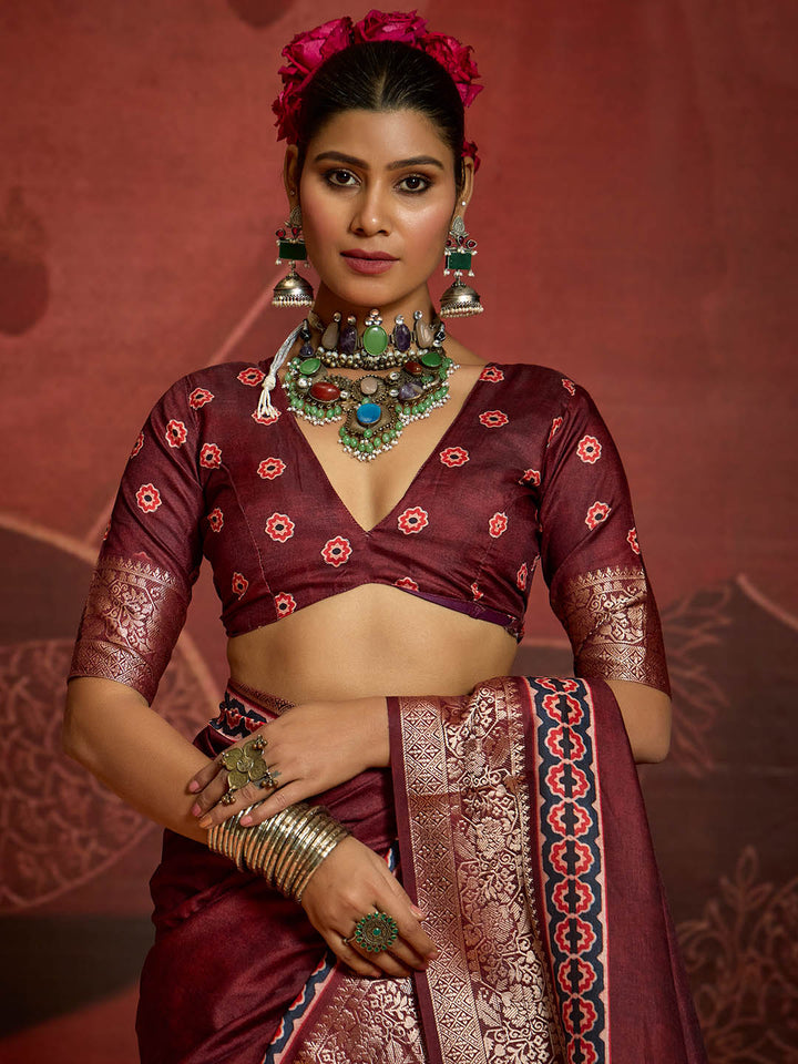 Zari Border Art Silk Saree