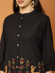 Thread Work Cotton Blend Kurti