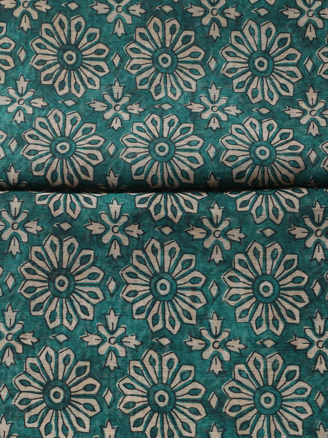 Printed Chanderi Unstitched Suit With Pant &amp; Dupatta