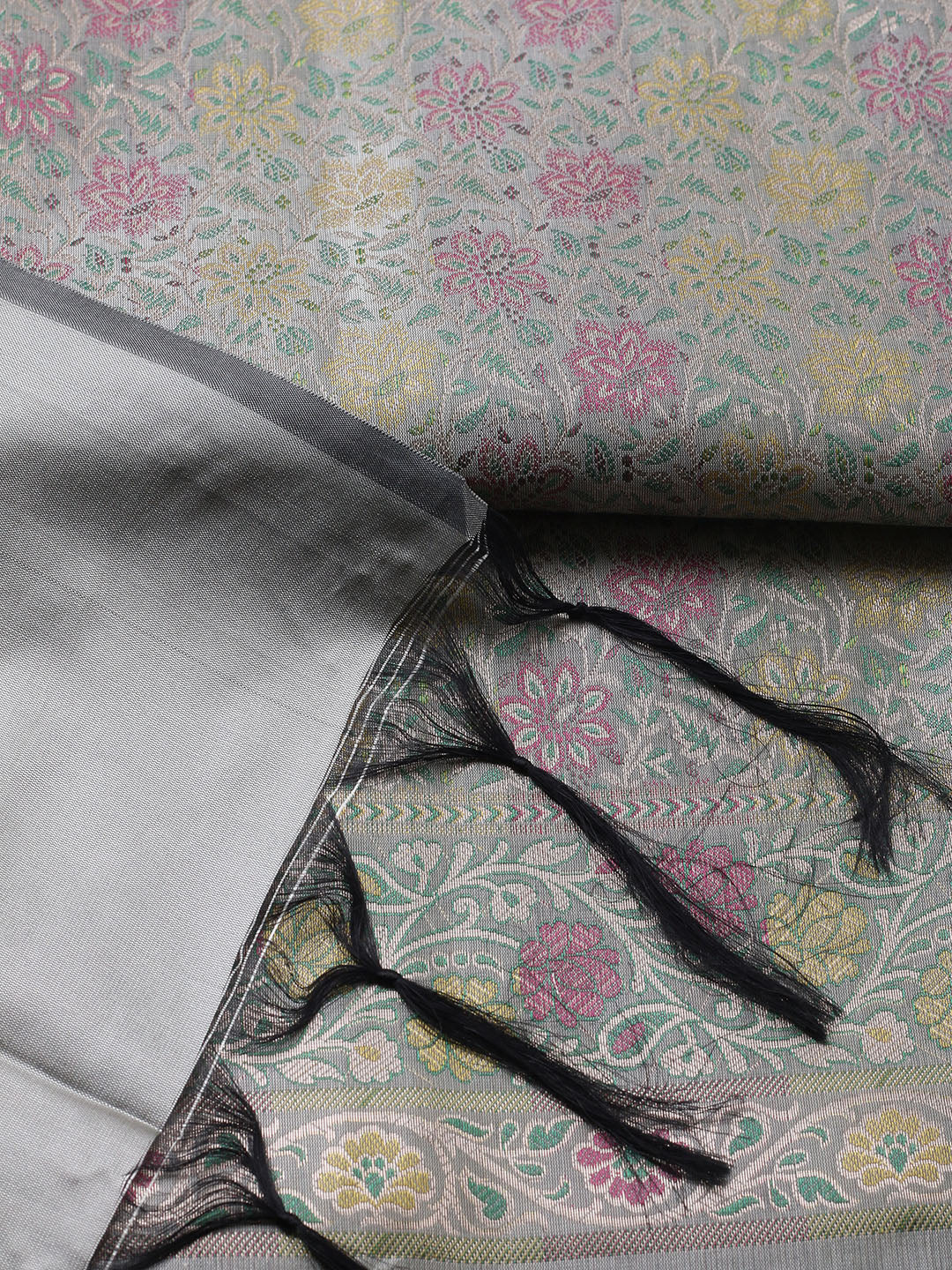 Woven Design Chanderi Unstitched Suit With Pant &amp; Dupatta