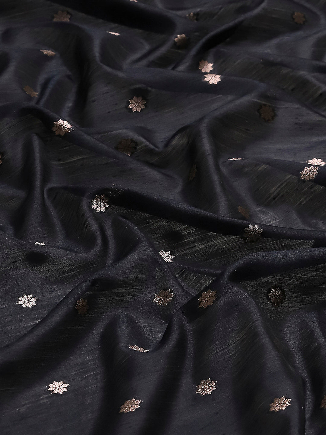 Zari Border Booti Cotton Blend Woven Saree