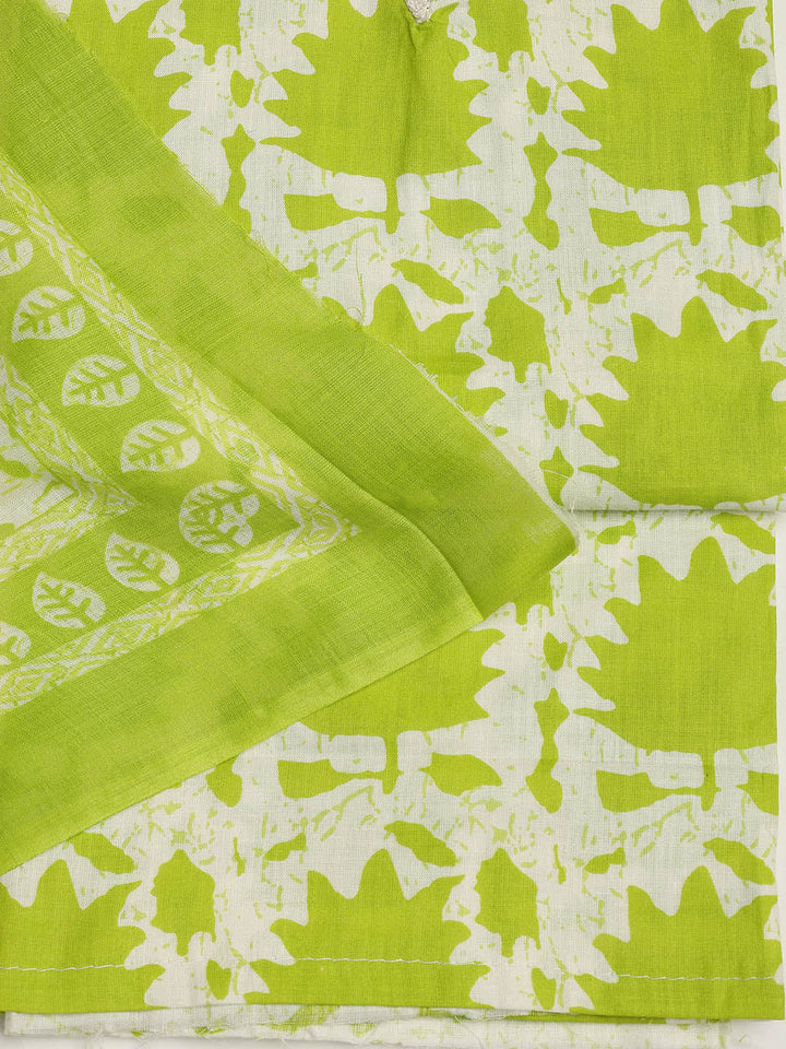 Printed Cotton Blend Unstitched Suit With Dupatta