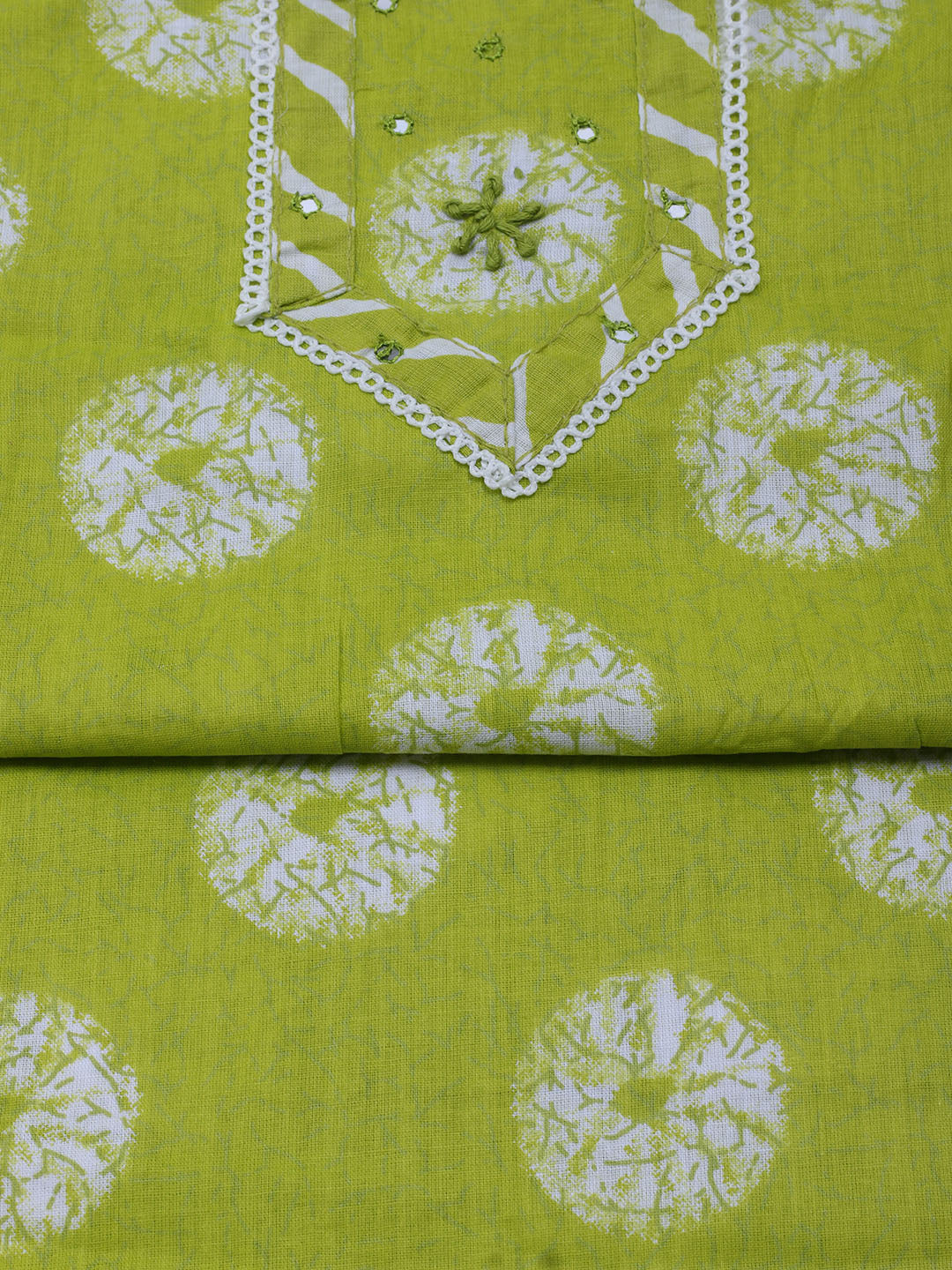 Printed Cotton Blend Unstitched Suit With Dupatta