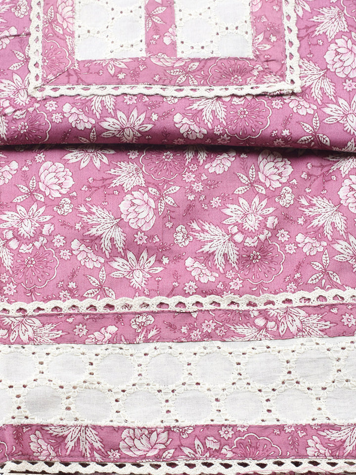 Printed Cotton Blend Unstitched Suit With Pant &amp; Dupatta