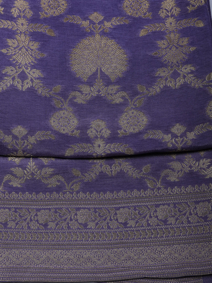 Woven Design Chanderi Unstitched Suit With Pant &amp; Dupatta