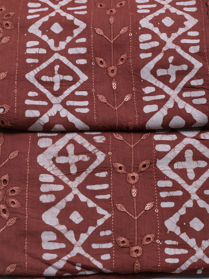Printed Cotton Blend Unstitched Kurta With Pant &amp; Dupatta