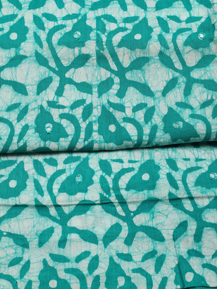 Printed Cotton Blend Unstitched Suit With Pant &amp; Dupatta