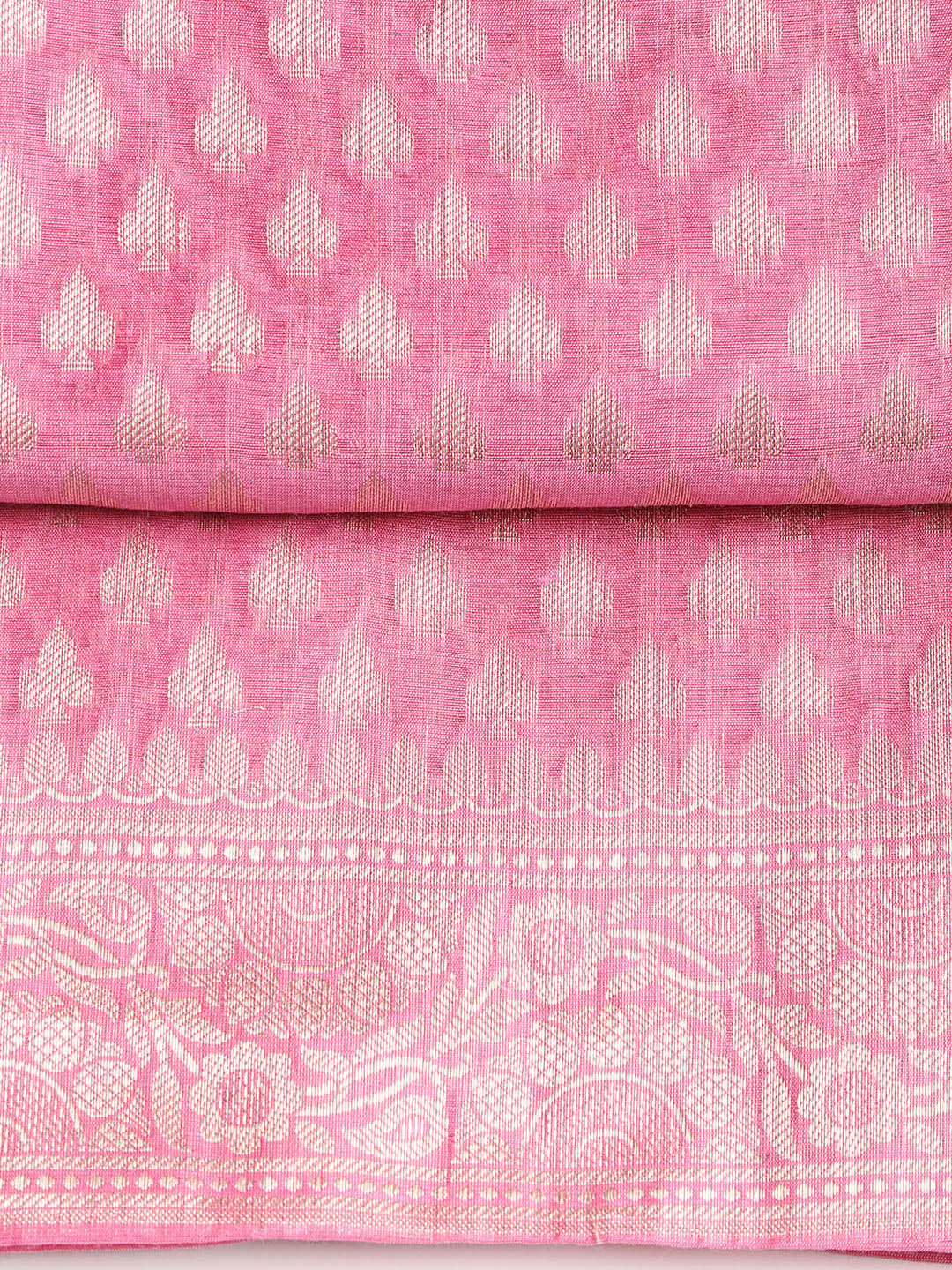 Woven Banarasi Chanderi Unstitched Suit With Dupatta