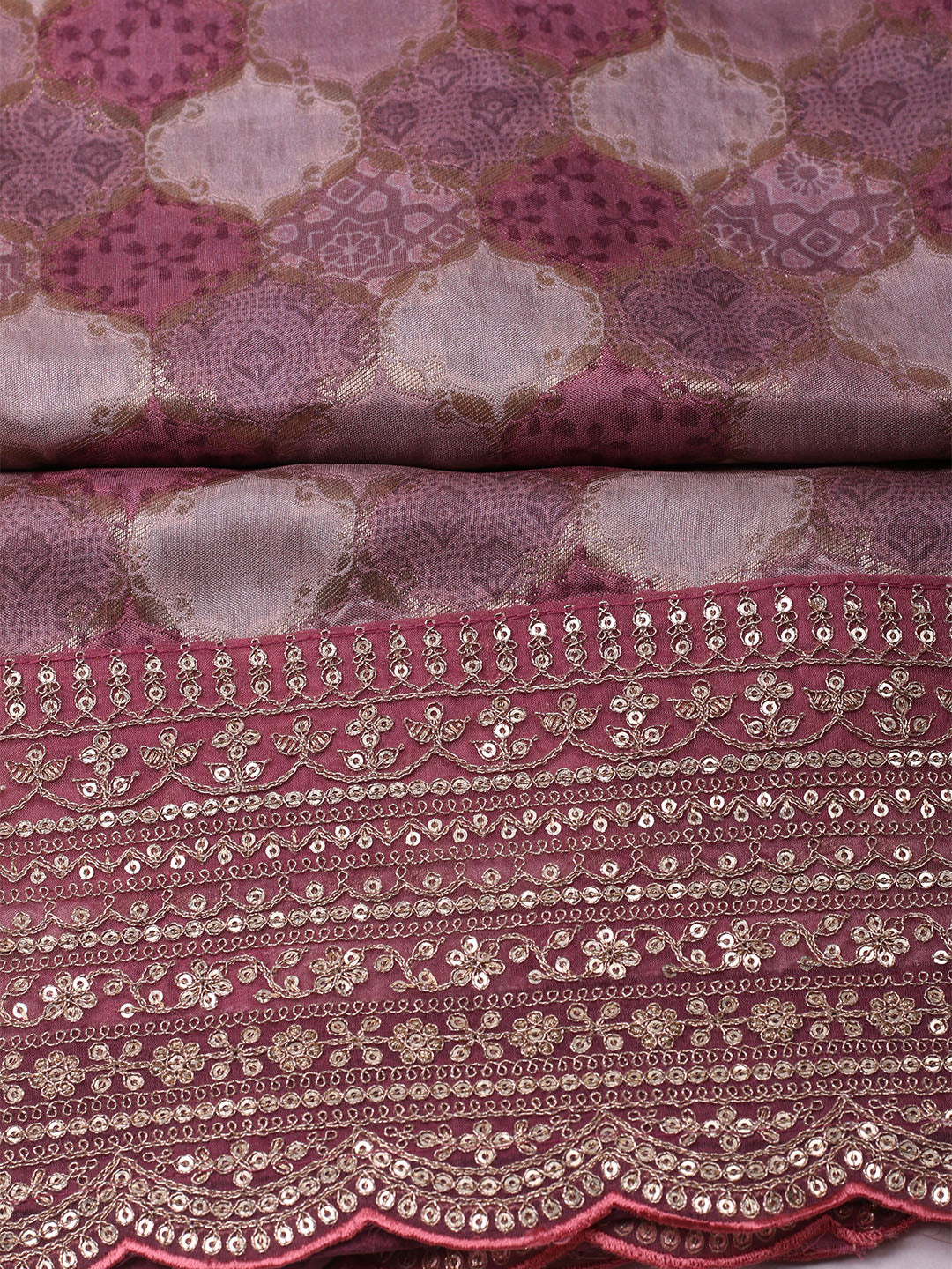 Woven Design Cotton Blend Unstitched Suit With Dupatta