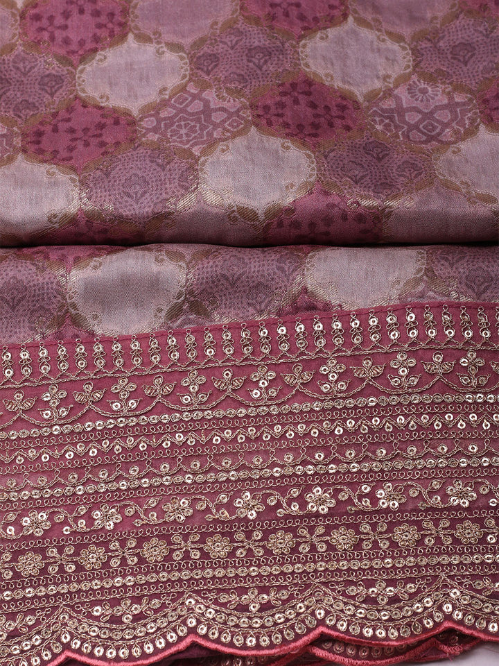 Woven Design Cotton Blend Unstitched Suit With Dupatta
