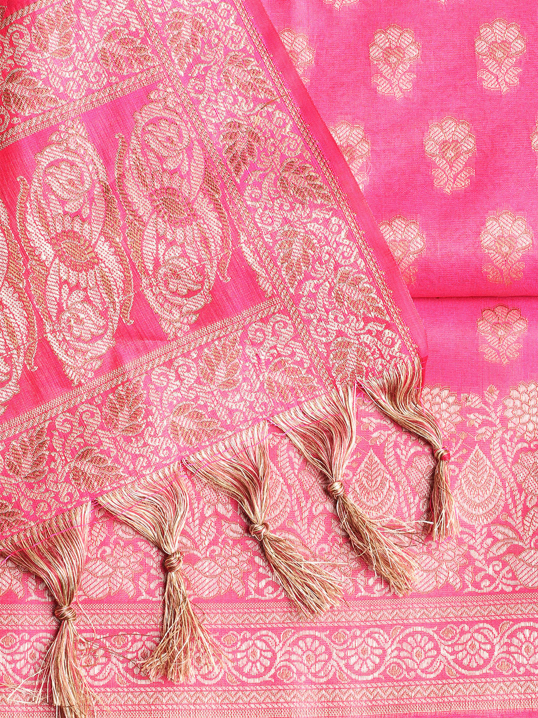 Woven Banarasi Chanderi Unstitched Suit With Dupatta