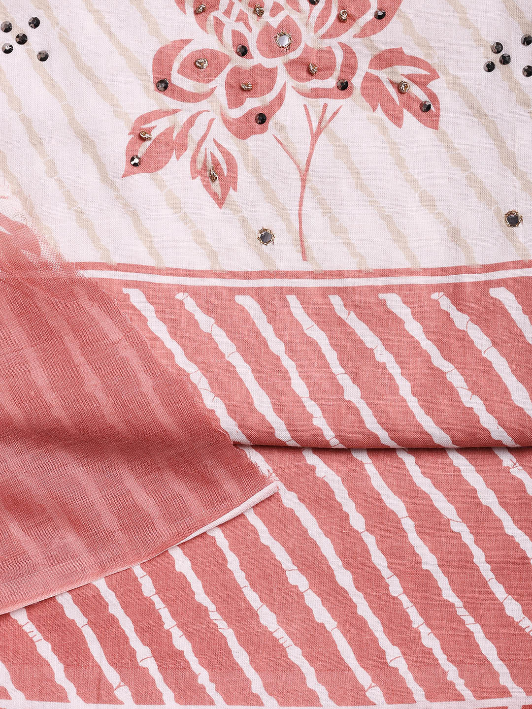 Printed Cotton Blend Unstitched Suit With Dupatta