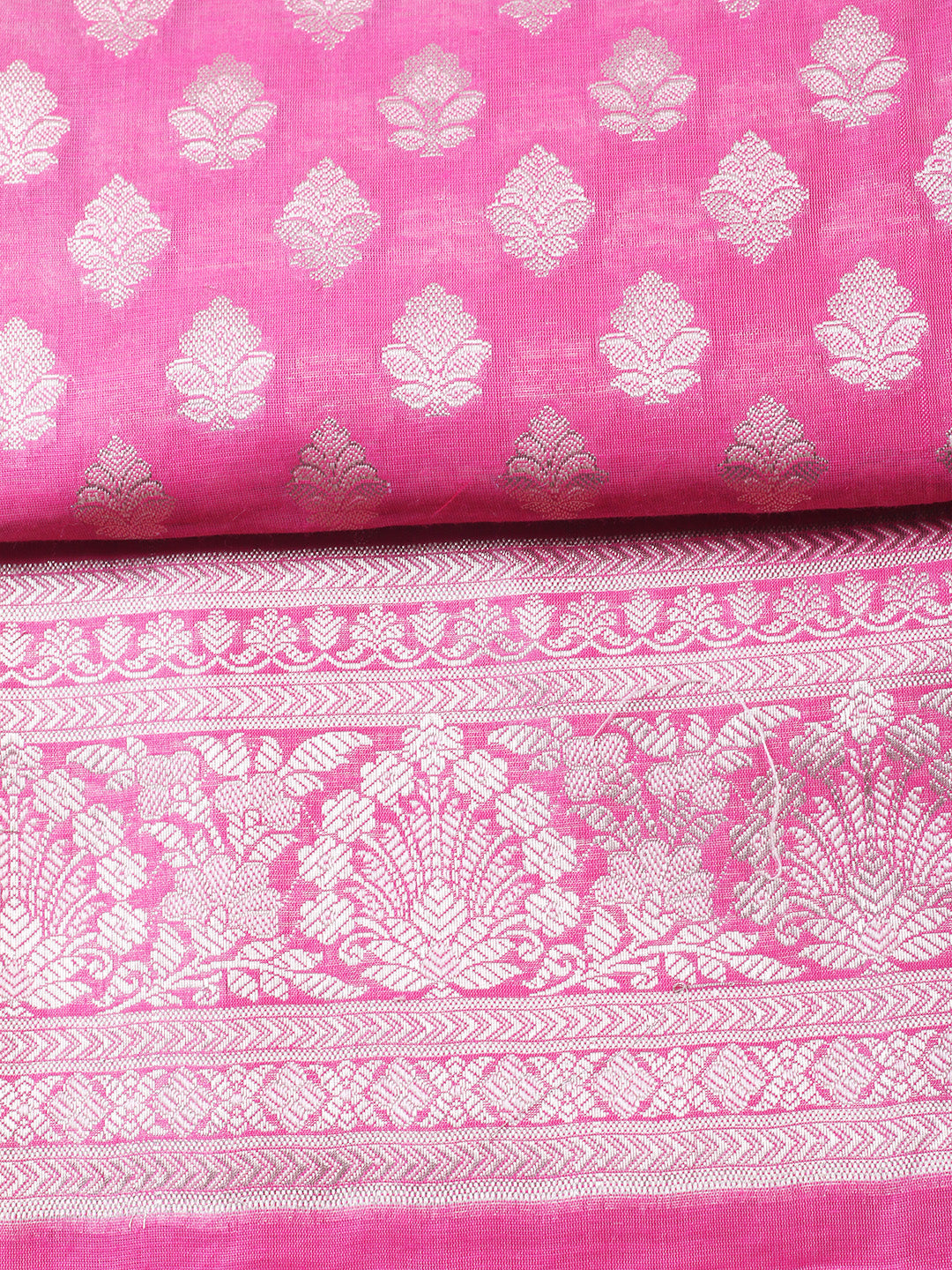 Woven Design Chanderi Unstitched Suit With Pant &amp; Dupatta