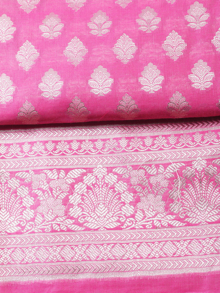 Woven Design Chanderi Unstitched Suit With Pant &amp; Dupatta
