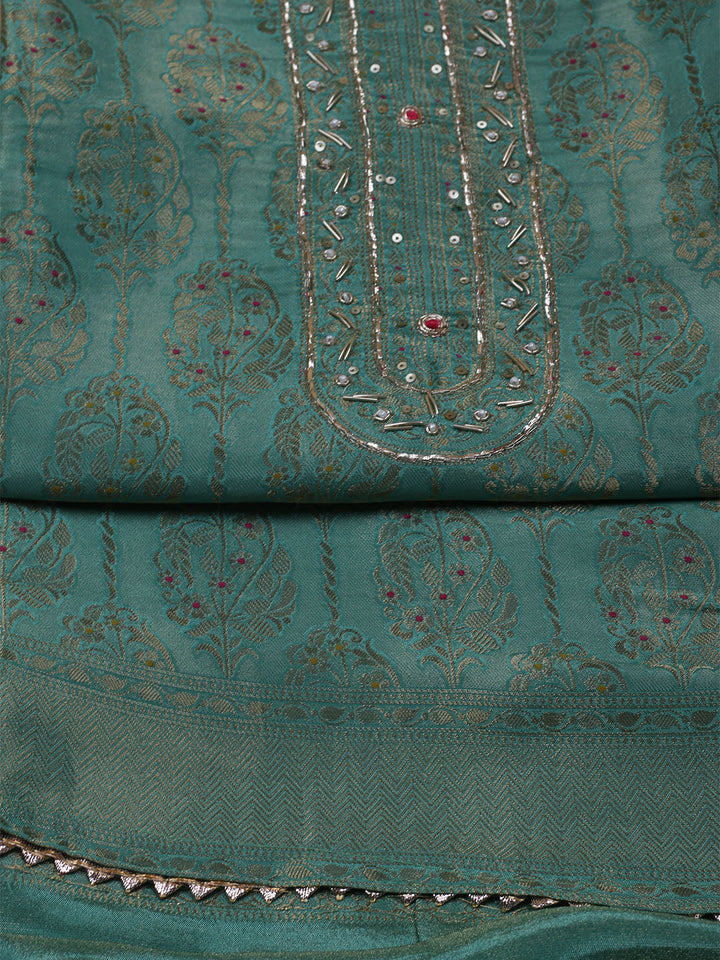 Kanjeevaram Chanderi Unstitched Suit With Dupatta