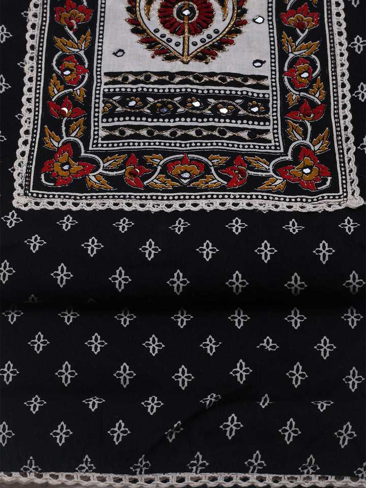 Embroidered Cotton Blend Unstitched Suit With Dupatta