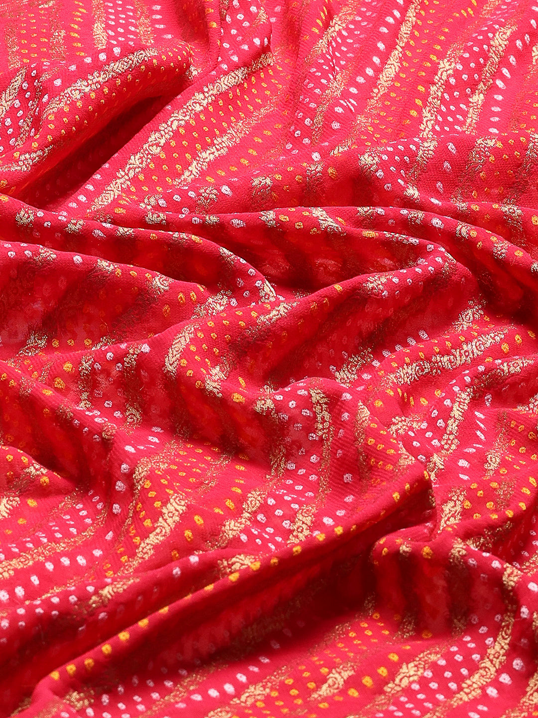 Bandhani Woven Design Georgette Saree